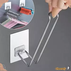 Giá phơi quần áo CHEESELY, Tiết kiệm không gian Móc treo bằng thép không gỉ, Thời trang Không đục lỗ Móc may có thể gập lại