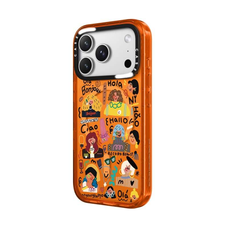 CASECASE X Cô Gái Pháp Cam / Đỏ / Perri Bộ Sưu Tập Kẹo Tím Màu Trong Suốt Cứng Từ Tính Hút Tác Động Dành Cho Apple IPhone 13 14 15 16 17Pro Max Plus Có Hộp