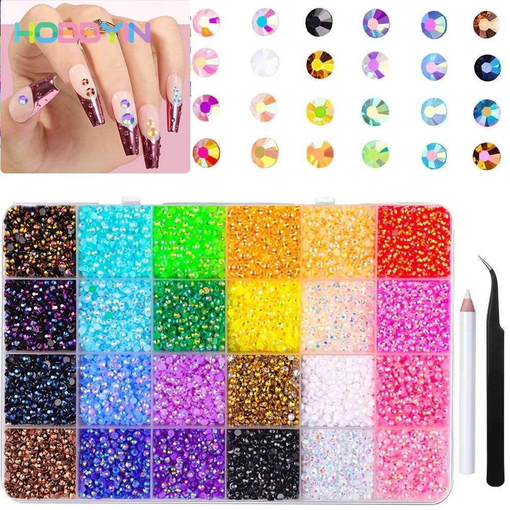 Bộ kim cương giả HOBBYIN nhựa nhiều màu, dùng cho Crafting và trang trí kính