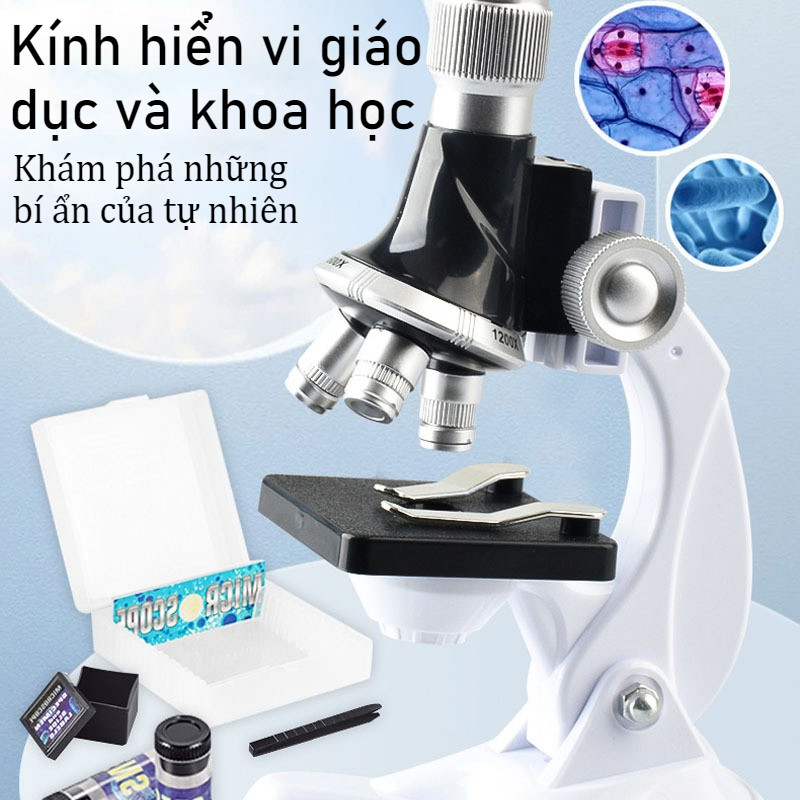 Bộ Kính Hiển Vi Mini 100X-1200X,Tròng Kính Trong Suốt,đồ Chơi Thông Minh,dành Cho Học Sinh Người Thích Khám Phá