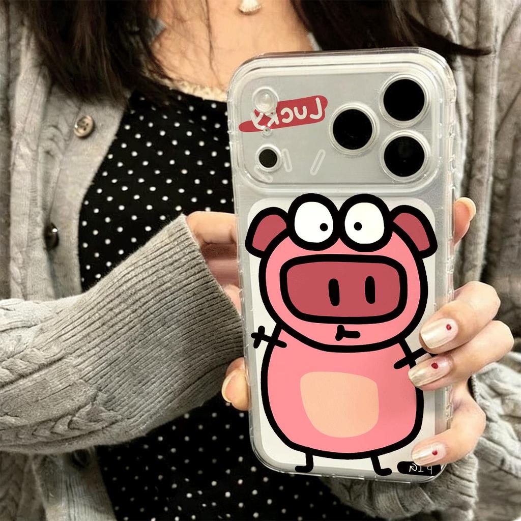 Lucky Powder Pig cho 16 trường hợp iPhone 17Air Space Case 14/13/11Pro