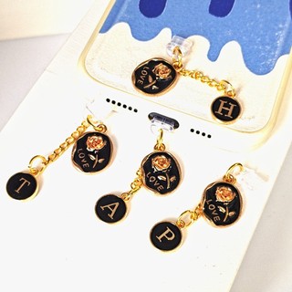 Điện Thoại Di Động Chống Bụi Cắm diy LOVE Hoa Hồng Chữ Cái Tiếng Anh A-Z Mặt Dây Chuyền Trang Trí Điện Thoại Di Động