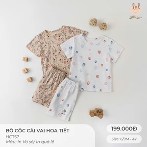 BỘ CỘC TAY CÀI VAI [ SIÊU MỀM, MÁT, MỊN CO DÃN VÀ THẤM HÚT TỐT] SZ 6/9M - 4Y (HCT57)