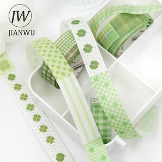 JIANWU 5 Cuộn / bộ Phế Liệu Vải Series Vintage Gird Phong Cảnh Chất Liệu Cắt Băng Washi Sáng Tạo DIY Tạp Chí Văn Phòng Phẩm