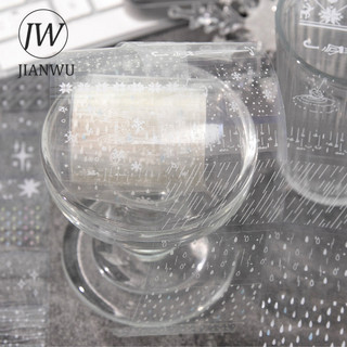 JIANWU Để Trống Series Vintage Chấm Ngôi Sao Gird Mưa Tuyết Phong Cảnh Chất Liệu Cắt Băng PET Sáng Tạo DIY Tạp Chí Văn Phòng Phẩm