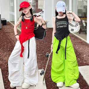 Girls Sling Top Mùa Hè 2026 Phong Cách Mới Trẻ Em Ren In Chữ Top