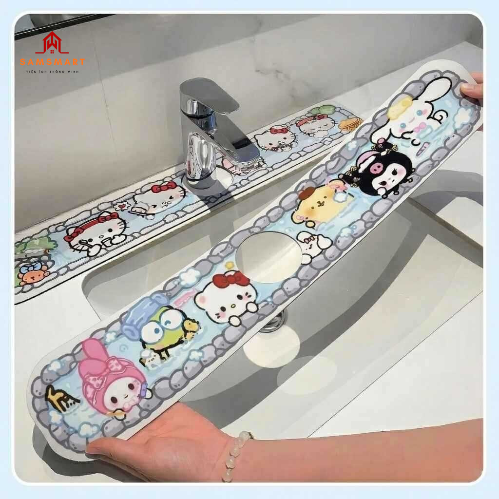 Tấm Lót Chân Vòi Nước Đất Tảo Cát Siêu Thấm Hút Thảm Chống Bắn Nước Nhà Bếp Nhà Tắm Họa Tiết Hoạt Hình