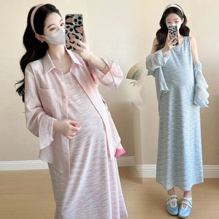 Váy bà bầu mùa hè 2026 mỏng dáng rộng, họa tiết Tie-Dye mát mẻ