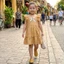 Đầm Bé Gái Vintage Cánh Tiên Màu Vàng 10-15kg - Váy Thiết Kế Họa Tiết Hoa Nhí Xinh Xắn Cho Bé Đi Chơi, Dự Tiệc
