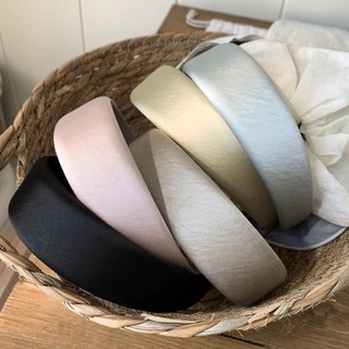 Hululu - Băng đô satin bóng xếp ly phong cách Pháp, đơn giản dễ thương