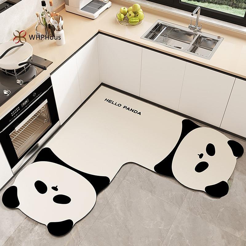 Thảm nhà bếp dài hình chữ L, Diatomite, mềm, giặt được, màu trơn, dùng cho phòng tắm
