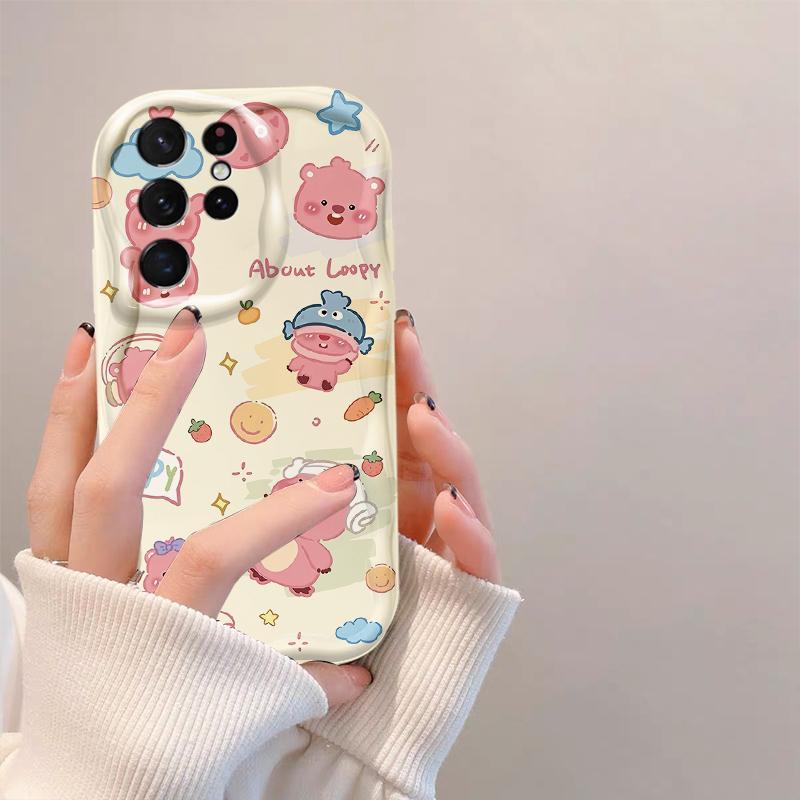 Thích Hợp Cho Samsung S20 S21 S22 S23 S24 S25 S26 + FE Plus Ultra 3D Bảo Vệ TPU Mềm Hoạt Hình Dễ Thương Loopy Vỏ Điện Thoại Chống Sốc