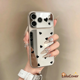 Ốp Gương 2in1 Cửa Sổ Lớn Love Heart Cho Redmi Note 15 14 13 Pro Plus SE Pro + 5G 4G INS Style Cover Sang Trọng Sáng Tạo Chống Sốc Vỏ Siêu Mỏng