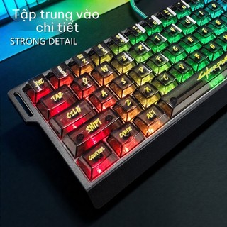 [Ship nhanh] Bộ Keycap Cyberpunk Trong Suốt ,Carbon - 136 Phím - Profile Cherry - Nhựa PC-Xuyên LED - CooBeStore