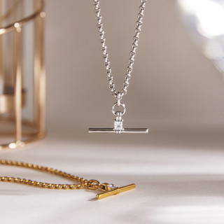 Châu Âu Mỹ ins Zircon Thép Titan Hình Học Vòng Cổ Nữ