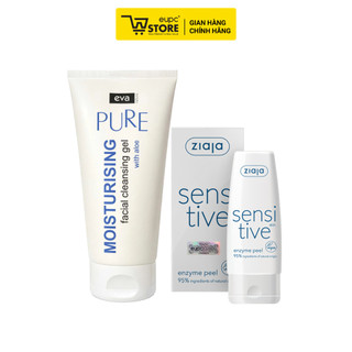 Combo Gel Rửa Mặt Eva Nature 150ml Cho Mọi Loại Da Và Enzyme Dịu Nhẹ Tẩy Tế Bào Chết Ziaja Sensitive 60ml