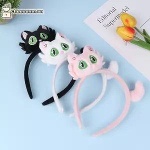 Vòng quấn tóc hình mèo cho bé gái, phụ kiện tóc xinh xắn mùa thu đông
