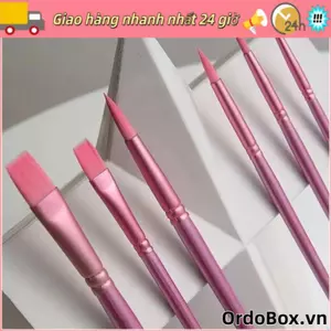 ORDOBOX 4 / 6 Chiếc Bàn Chải Màu Nước, Nghệ Thuật Người Mới Bắt Đầu Học Sinh Mũi Nhọn Tròn Đầu Phẳng Vẽ Tay Màu Nước, Tóc Mềm Chất Liệu Tranh Nylon Quà Tặng