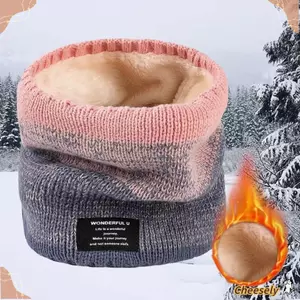 Khăn Quàng Cổ Cheesely Dệt Kim Hai Lớp Lót Lông Cừu, Ấm Áp Cho Hoạt Động Ngoài Trời