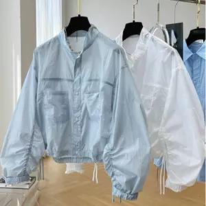 Áo khoác chống nắng cổ đứng, dáng rộng vừa vặn cho nữ