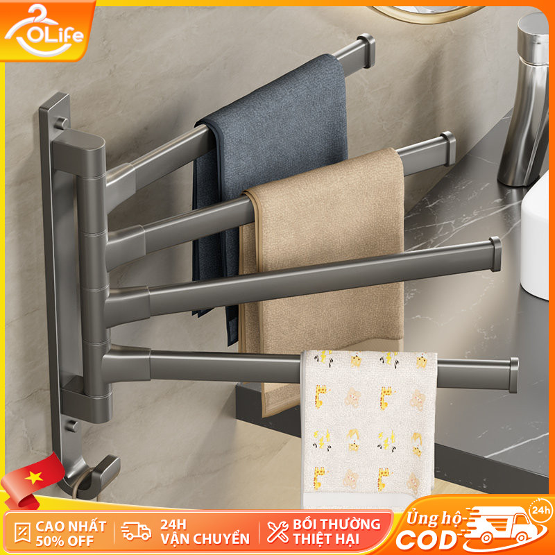 𝐎𝐥𝐢𝐟𝐞 Tiện Giá Đỡ Treo Khăn Xoay 180° Giá Treo Khăn Gắn Tường Tháo Lắp Móc Treo Đa Năng Dùng Phòng Tắm Phòng Bếp