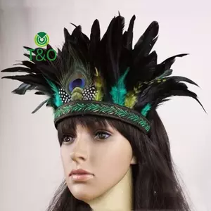Vương miện lông vũ thời trang có dây đeo - Phụ kiện Halloween và cosplay