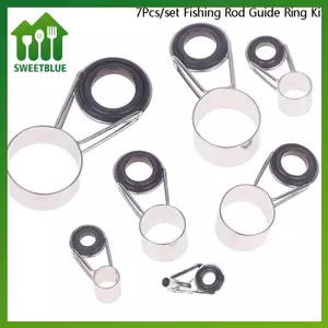 Sản phẩm Sweet - Bộ 7 pièc dụng cụ câu cá thép không gỉ gồm cần câu, vòng đầu và dây hướng dẫn
