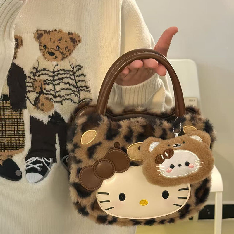 GC2 Phong Cách Hàn Quốc Retro Túi Xách Da Báo Hello Kitty Thiết Kế Thời Trang Và Đa Năng CG2