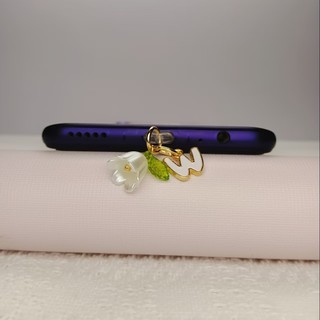 Điện Thoại Di Động Chống Bụi Cắm 1 Hoa Trắng 26 Trắng Rỗng Chữ Cái Điện Thoại Di Động Chống Bụi Cắm