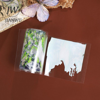 JIANWU 80mm * 5m Vintage Mùa Xuân Hoa Cây Vật Liệu Phong Cảnh Cắt Băng Thêu Sò PET Sáng Tạo DIY Tạp Chí Văn Phòng Phẩm