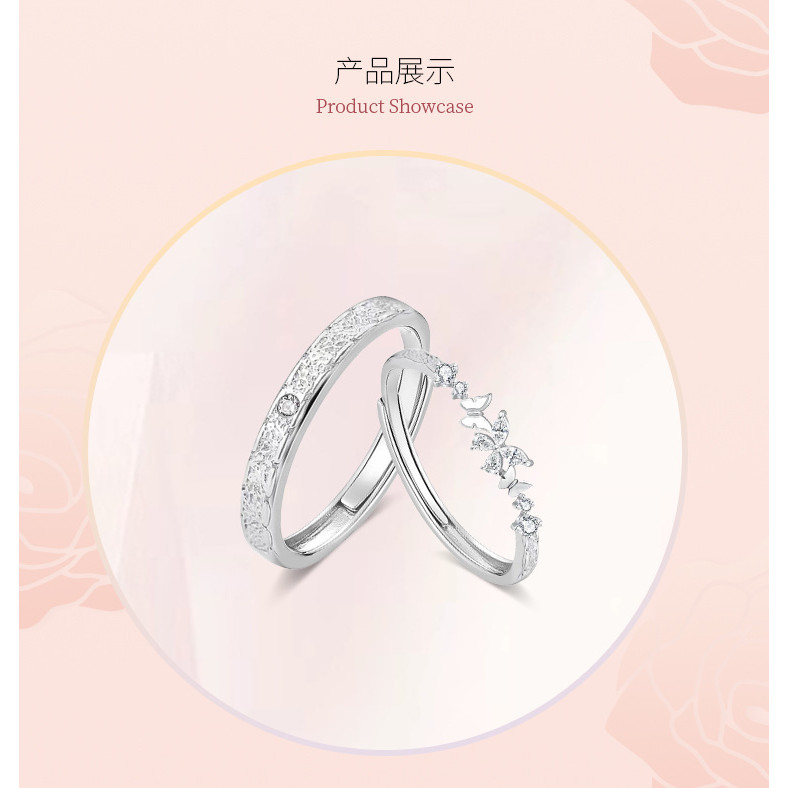 Nhẫn đôi lông bạc Sterling biến thành hình con bướm ngọt ngào