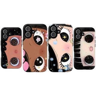Ốp Điện Thoại Thích Hợp Cho iPhone Dòng Cô Gái Mắt Lớn Dễ Thương Thích Hợp Cho iPhone17 / 16promax Vỏ Điện Thoại iPhone15 / 14 / 13 Chống Sốc 11 / 12 Hai Trong Một x / xr Phim 7 / 8 Vỏ Bảo Vệ BMZC
