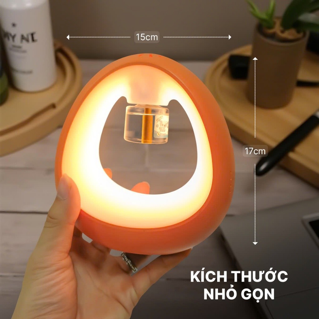 Đèn ngủ kèm tinh dầu đuổi muỗi, đèn xông tinh dầu không mùi, có hẹn giờ, thiết kế nhỏ gọn, tiện lợi