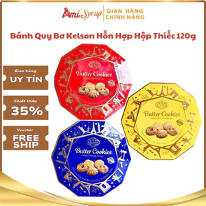 Bánh Quy Bơ Kelson Hỗn Hợp Hộp Thiếc 120g, Giòn Tan, Thơm Béo, Phù Hợp Làm Quà Tặng