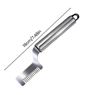 Dao nhà bếp bằng thép không gỉ Hành tây cắt tỉa có tay cầm cong Thiết kế thực phẩm Dụng cụ lụa nhanh chóng