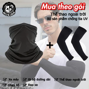 Mußion SET Sale - Bộ mặt nạ balaclava và găng tay bảo vệ mùa hè, thoáng khí, chống UV, lý tưởng cho việc đi xe đạp ngoài trời