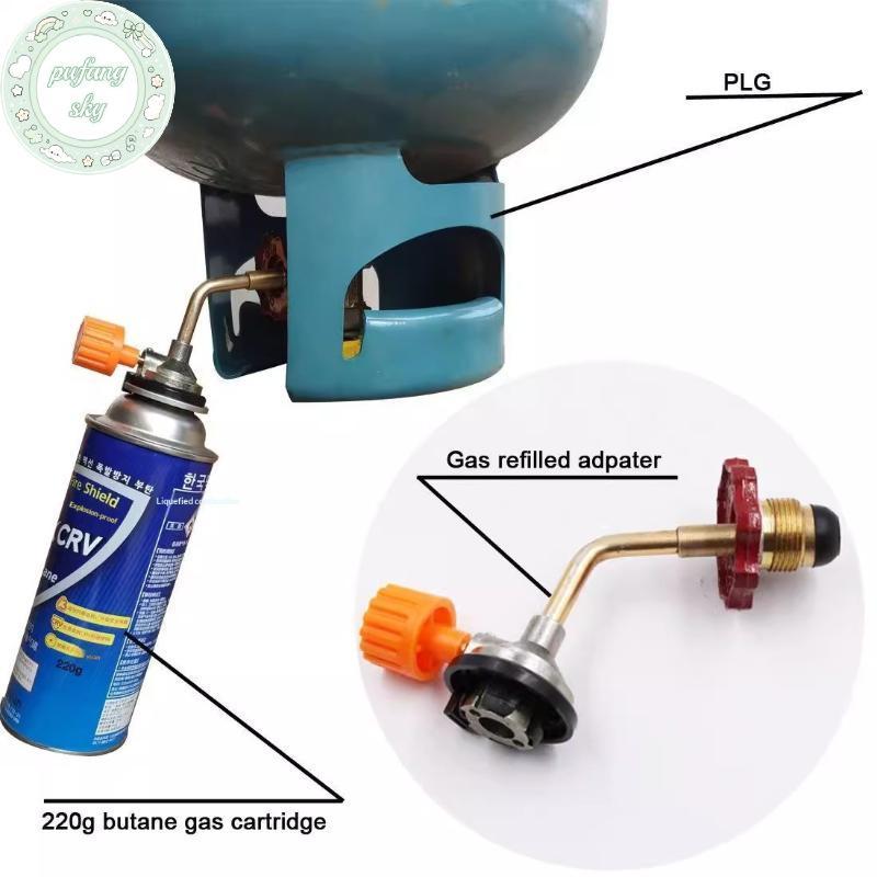 PUSKY Gas Butan Xi Lanh - Bình Đổ Lại & Đầu Nối Adapter Cho Cắm Trại