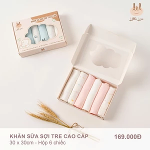 Sét 6 Khăn xô sữa [ Bamboo - sợi tre cao cấp -Siêu thấm hút & mềm ] (BBKS02) kích thước 30cmx30cm