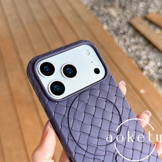 Thích hợp cho ốp điện thoại Apple 17 Promax, iPhone 16 Pro, tản nhiệt thoáng khí, 15 họa tiết dệt, 14 chống rơi, 13 vỏ mềm silicon hút từ tính vân tay