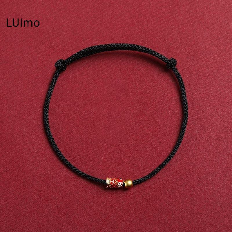 LUImo Tinh Tế May Mắn Sợi Đỏ Vòng Chân Cho Nam Nữ Koi Tay Dây Handmade Dây Vòng Tay Trang Sức Phụ Kiện Quà Tặng SBS