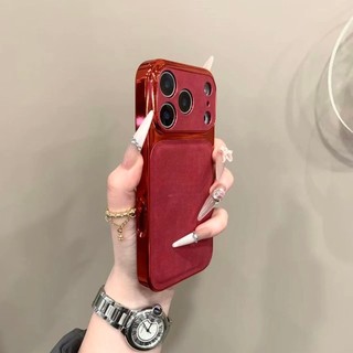 Mạ điện cửa sổ lớn giây thay đổi vỏ điện thoại di động họa tiết denim cho iPhone17 16 15 14 13 Pro Max bảo vệ camera chống sốc chống rơi mặt sau cứng