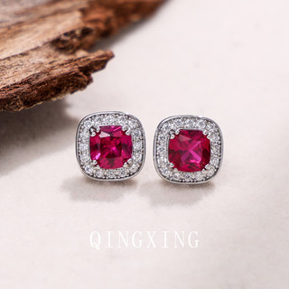 Châu Âu Mỹ ins Phong Cách Mới Kim Cương Ruby Bông Tai Nữ