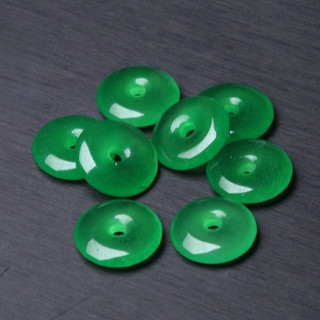 Mặt dây chuyền jade Malaysia 15mm màu xanh full - An toàn cho DIY và phụ kiện thời trang