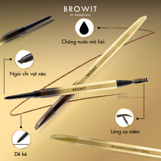 Chì Kẻ Mày Browit Pro Makeup Flat Eyebrow Pencil Đầu Ngòi Siêu Nhỏ 1mm, Chống Nước & Mồ Hôi 0.08G