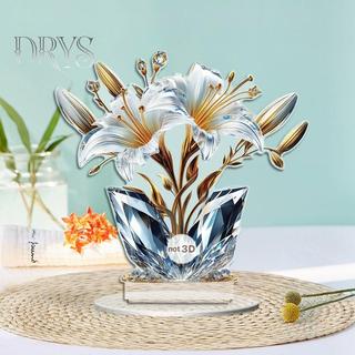 Acrylic 2D Pha Lê Lily Hoa Hồng Trang Trí Bàn, thích hợp cho cafe, trưng bày, khách, văn phòng, quà tặng mới