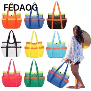 Túi đựng đồ đi biển bằng lưới FEDAOG, Túi Tote đi biển thoáng khí khô nhanh, Túi xách bơi lội di động dung tích lớn di động có thể gập lại đa năng để bơi du lịch Đồ cần thiết cho kỳ nghỉ du lịch
