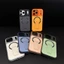Dành Cho apple 17Promax Ốp Lưng Điện Thoại 16 / 14 / 15 Ống Kính Kim Loại Cảm Giác Da Biển Từ Tính Giá Đỡ Âm Thanh