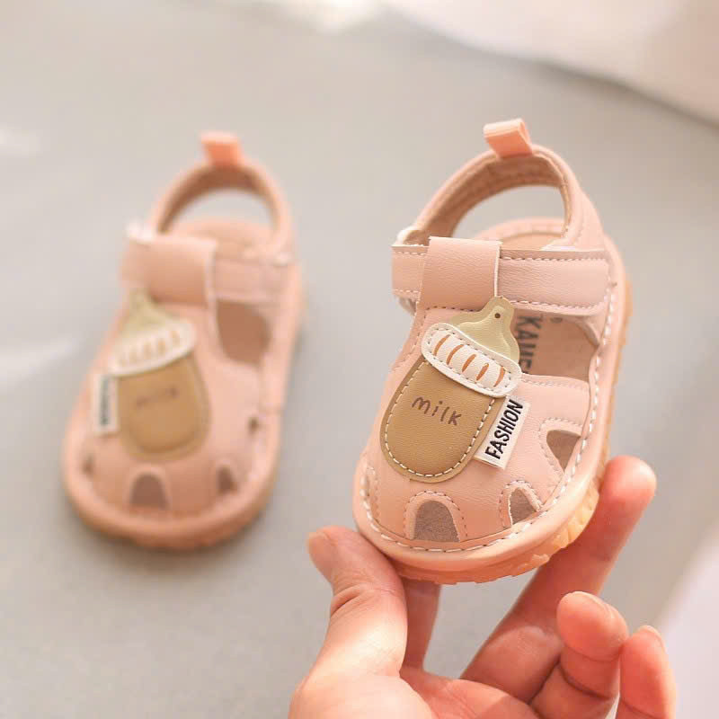 xăng đan bé trai dép rọ tập đi cho bé gái da PU thỏ dễ thương quai dán tuỳ chỉnh đế dẻo êm chân cho bé từ 6m có còi C2