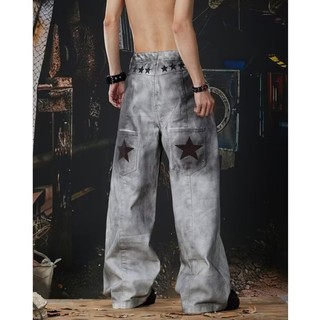 Quần jeans nam phong cách Mỹ in chữ, phù hợp mọi người