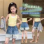 Bé Gái Mùa Hè Gradient Denim Quần Short 2026 Phong Cách Mới Trẻ Em Kẻ Sọc Khâu Thời Trang Quần Nóng